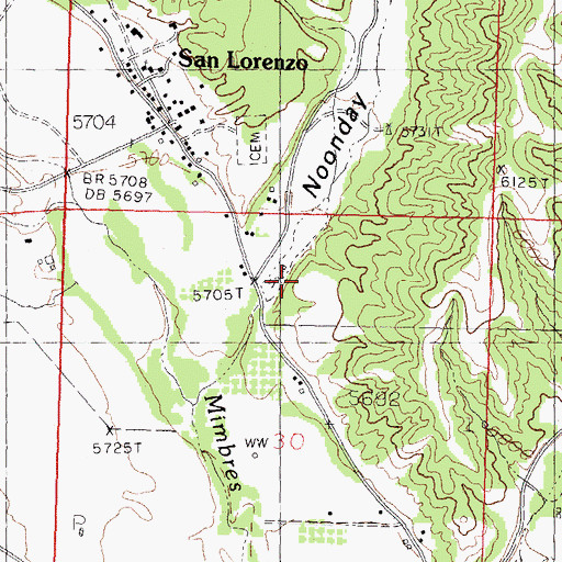 Topographic Map of Noonday Canyon, NM