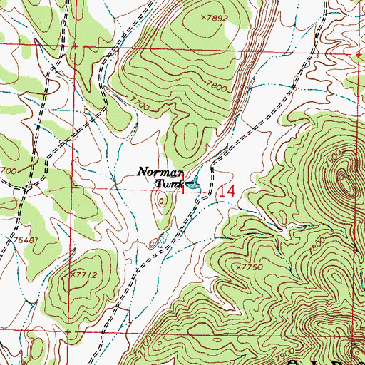 Topographic Map of Norman Tank, NM
