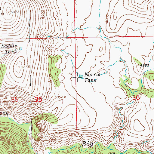 Topographic Map of Norris Tank, NM