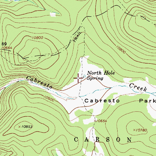 Topographic Map of North Hole Spring, NM