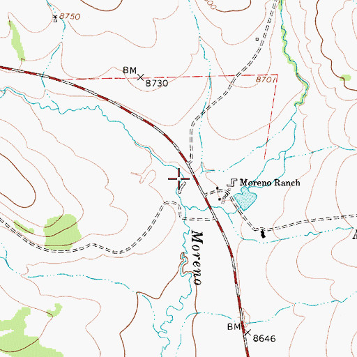 Topographic Map of North Moreno Creek, NM