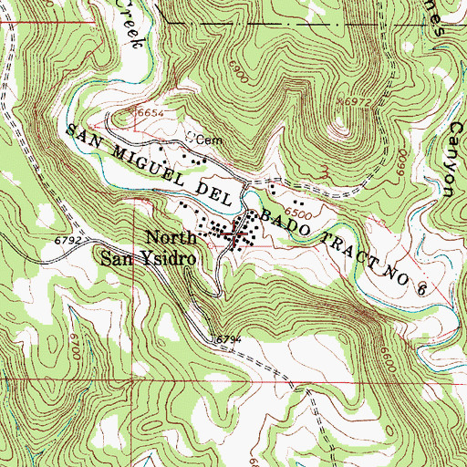 Topographic Map of North San Ysidro, NM