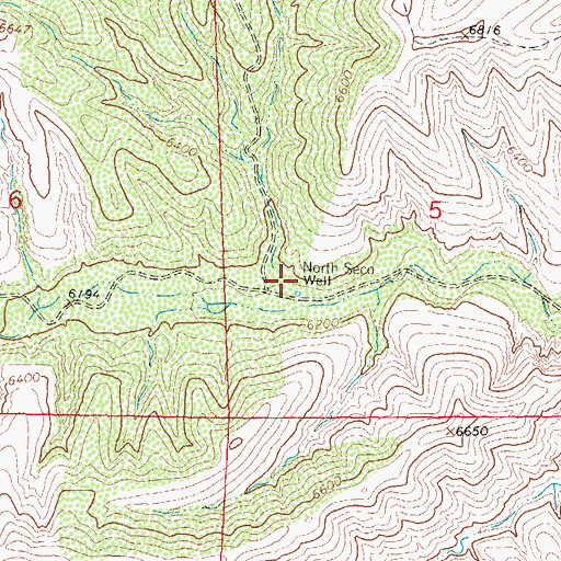 Topographic Map of North Seco Well, NM