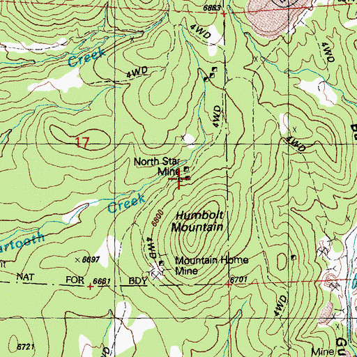 Topographic Map of North Star Mine, NM