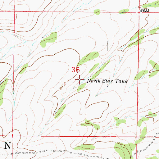 Topographic Map of North Star Tank, NM