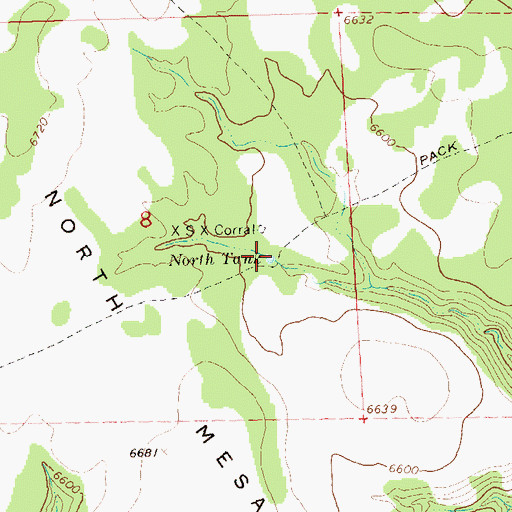 Topographic Map of North Tank, NM