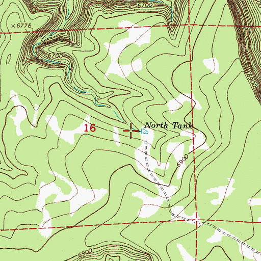 Topographic Map of North Tank, NM