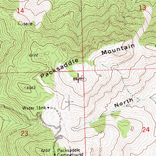 Topographic Map of Packsaddle Mountain, AZ