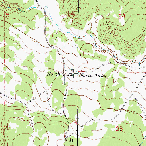 Topographic Map of North Tank, NM