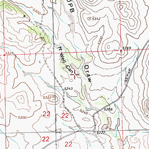 Topographic Map of North Well Canyon, NM