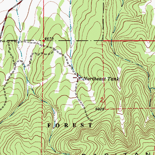 Topographic Map of Northeast Tank, NM