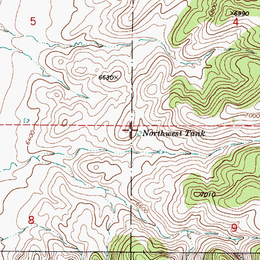 Topographic Map of Northwest Tank, NM