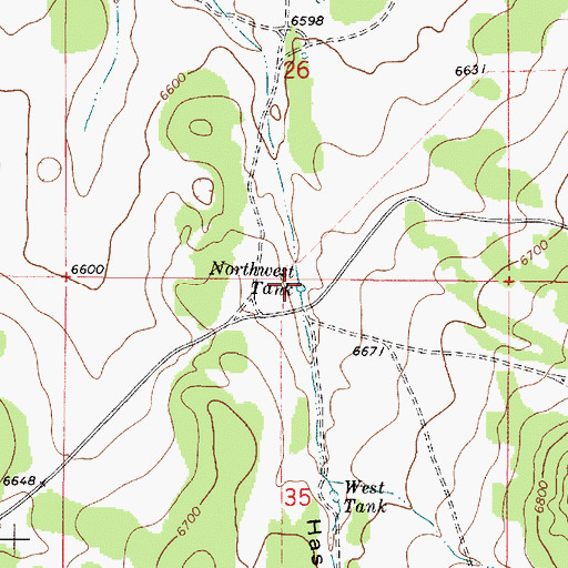 Topographic Map of Northwest Tank, NM
