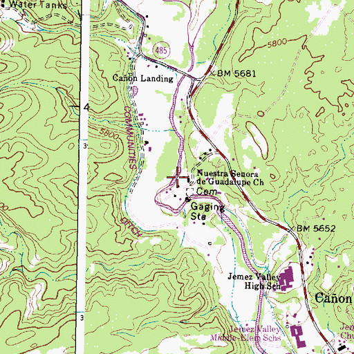 Topographic Map of Nuestra Senora de Guadalupe Church, NM