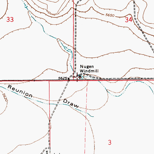 Topographic Map of Nugen Windmill, NM