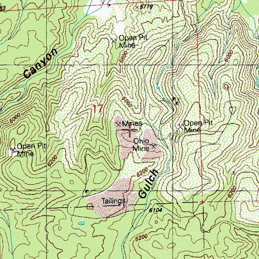 Topographic Map of Ohio Mine, NM