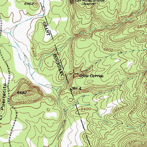 Topographic Map of Ojito Carrizo, NM