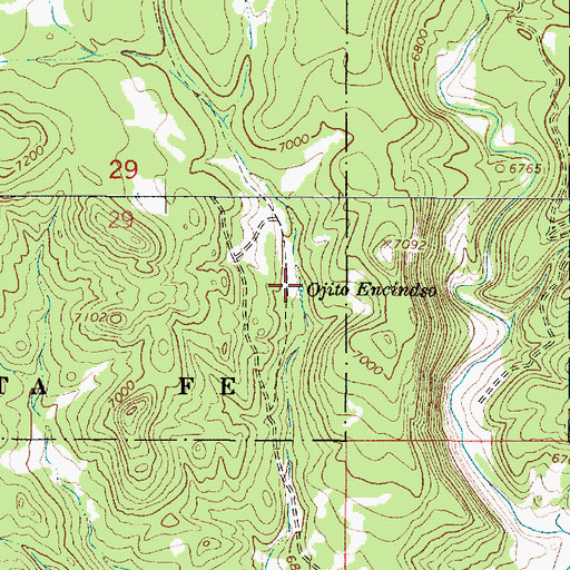 Topographic Map of Ojito Encindso, NM