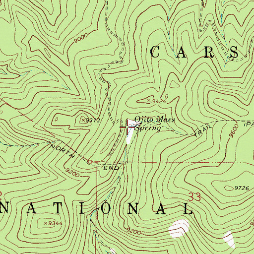 Topographic Map of Ojito Maes Spring, NM