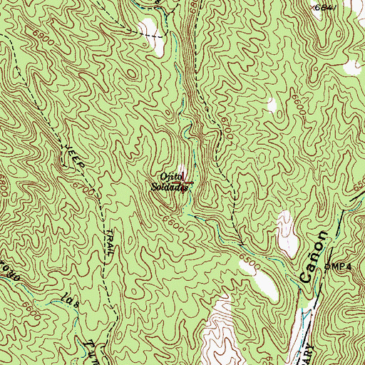Topographic Map of Ojito Soldados, NM