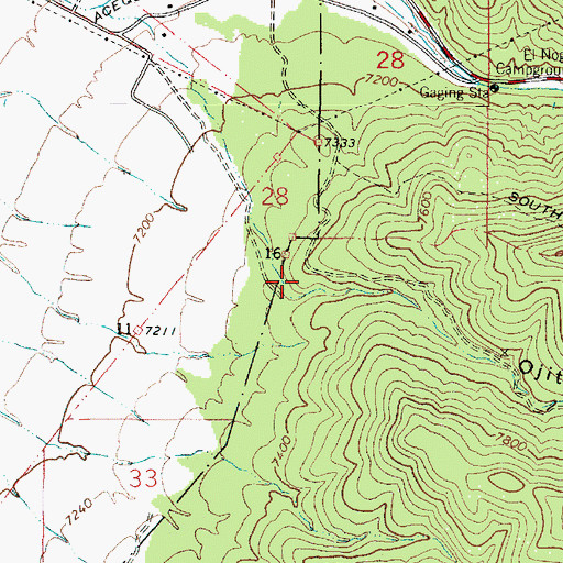 Topographic Map of Ojitos Canyon, NM