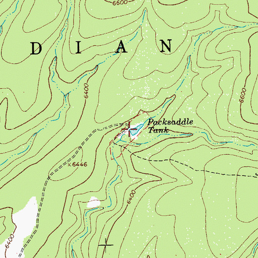Topographic Map of Packsaddle Tank, AZ