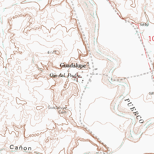 Topographic Map of Ojo del Padre, NM