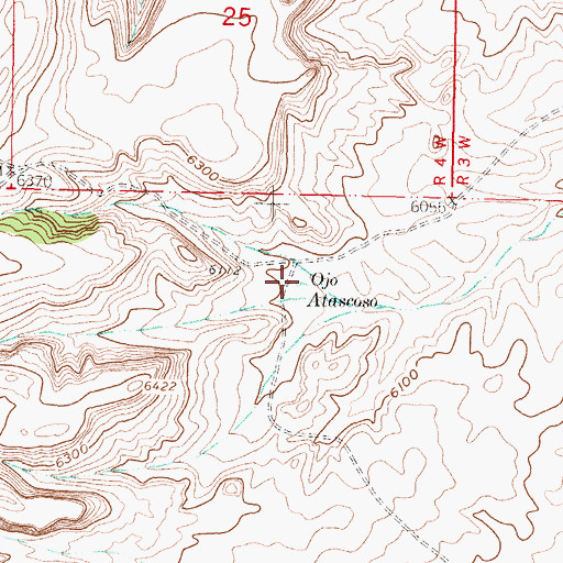 Topographic Map of Ojo Atascoso, NM