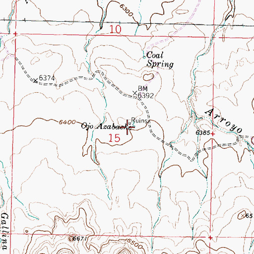 Topographic Map of Ojo Azabache, NM