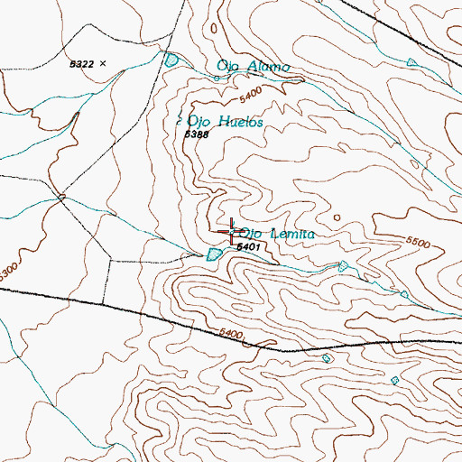 Topographic Map of Ojo Lemita, NM