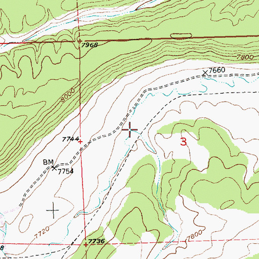 Topographic Map of Ojo Redondo Canyon, NM