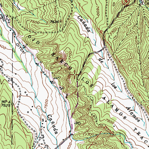 Topographic Map of Ojo Sarco Los Alamos Tract, NM