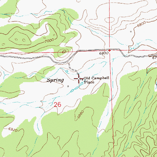 Topographic Map of Old Campbell Place, NM