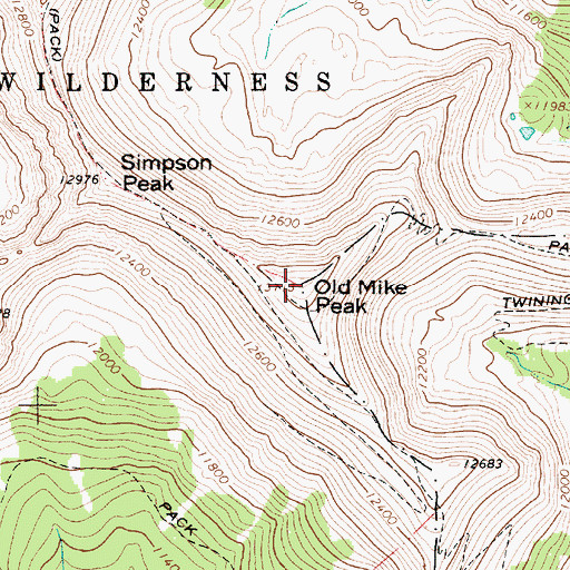 Topographic Map of Old Mike Peak, NM