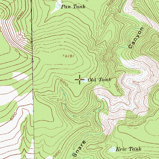 Topographic Map of Old Tank, NM
