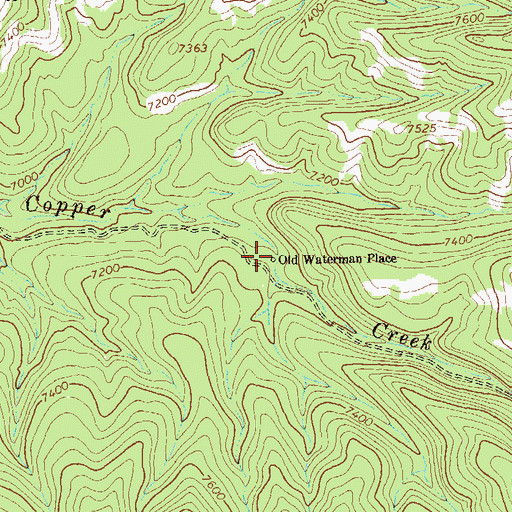Topographic Map of Old Waterman Place, NM
