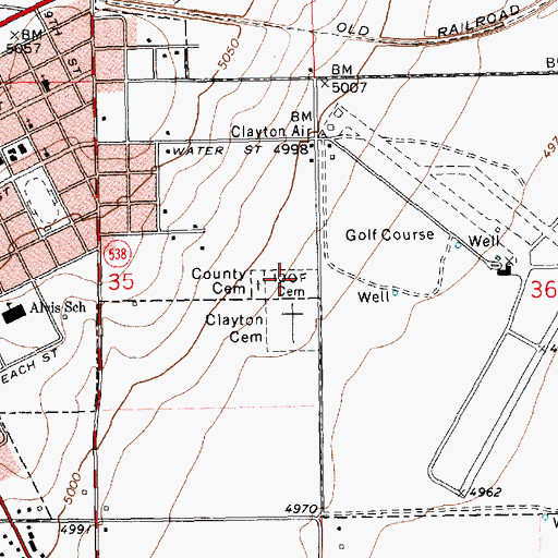 Topographic Map of Independent Order of Odd Fellows Cemetery, NM
