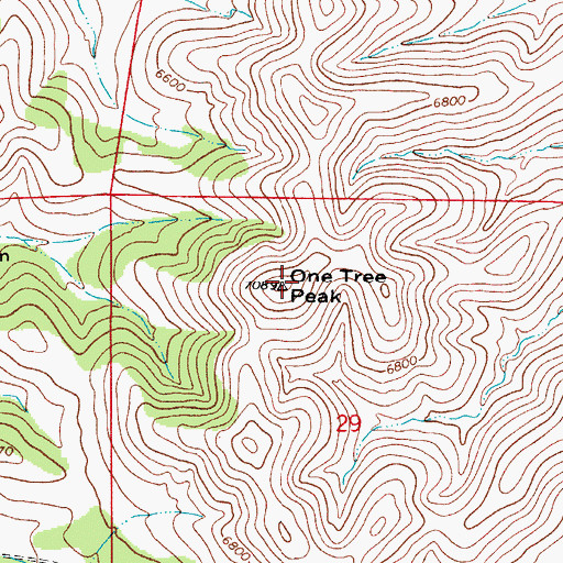 Topographic Map of One Tree Peak, NM