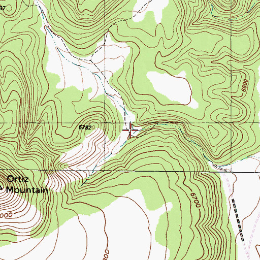 Topographic Map of Ortiz Tank, NM