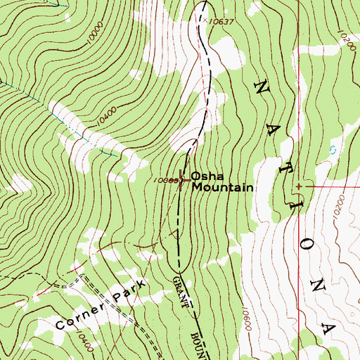 Topographic Map of Osha Mountain, NM