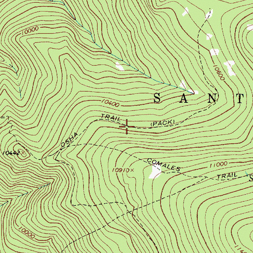Topographic Map of Osha Trail, NM