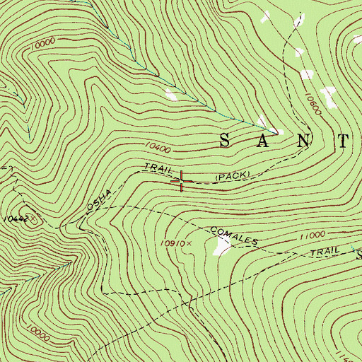 Topographic Map of Osha Trail, NM