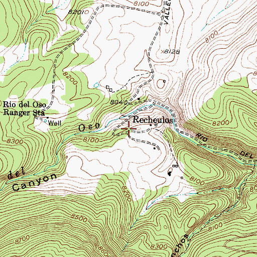 Topographic Map of Oso Canyon, NM