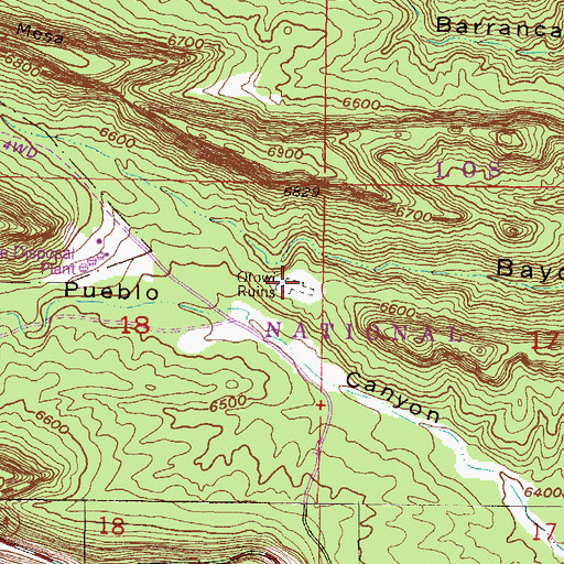 Topographic Map of Otowi Ruins, NM
