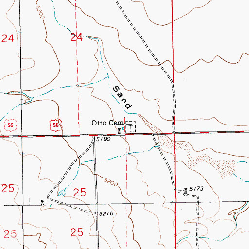 Topographic Map of Otto Cemetery, NM