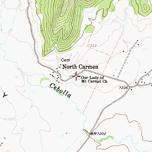 Topographic Map of Our Lady of Mount Carmel Church, NM