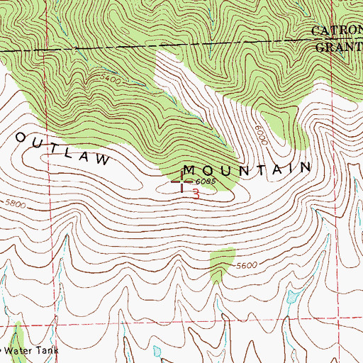 Topographic Map of Outlaw Mountain, NM