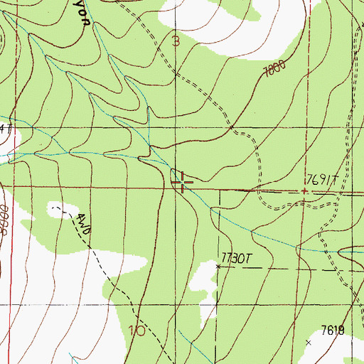 Topographic Map of Ox Canyon, NM