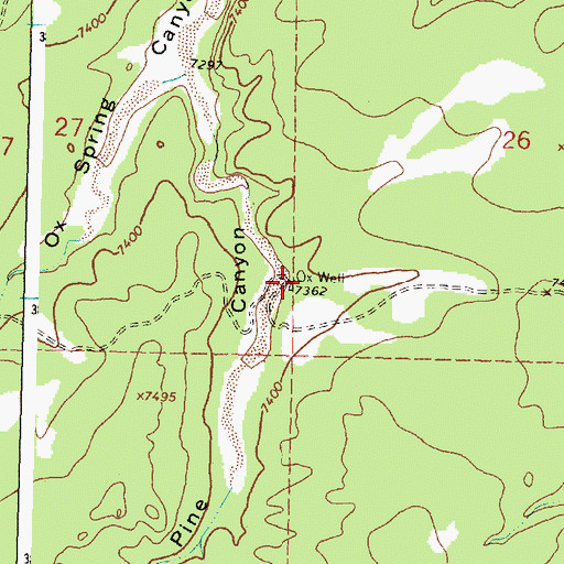 Topographic Map of Ox Well, NM