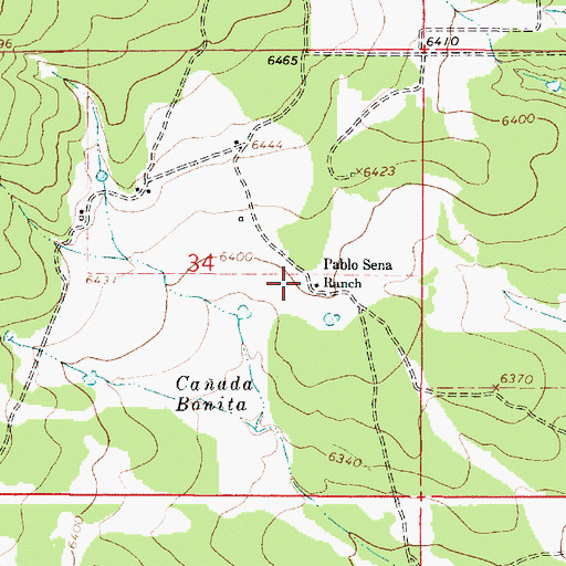 Topographic Map of Pablo Sena Ranch, NM